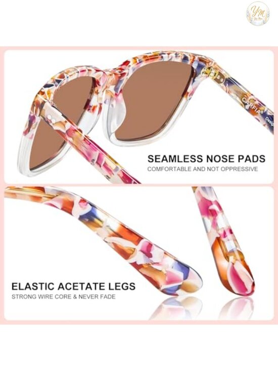 Handcrafted Acetate Polarized Sunglasses UV400, Shatterproof Lenses